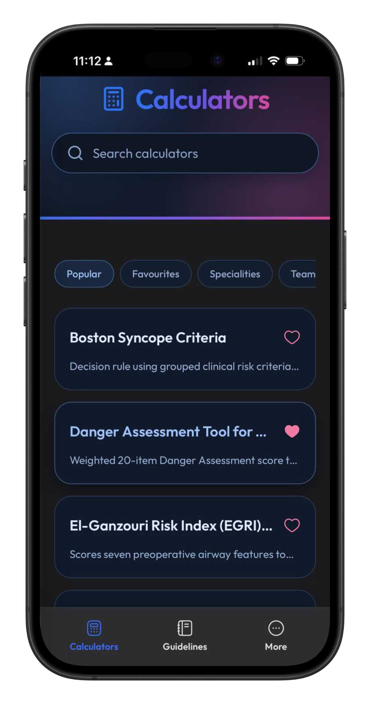 Fellowed calculator dark mode mobile screen